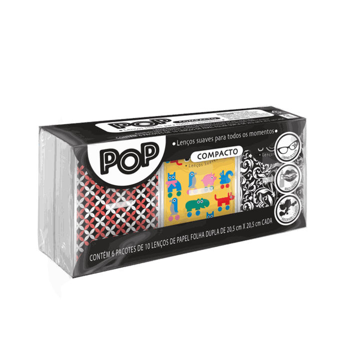 Lenço de Papel Pop Compacto — pack